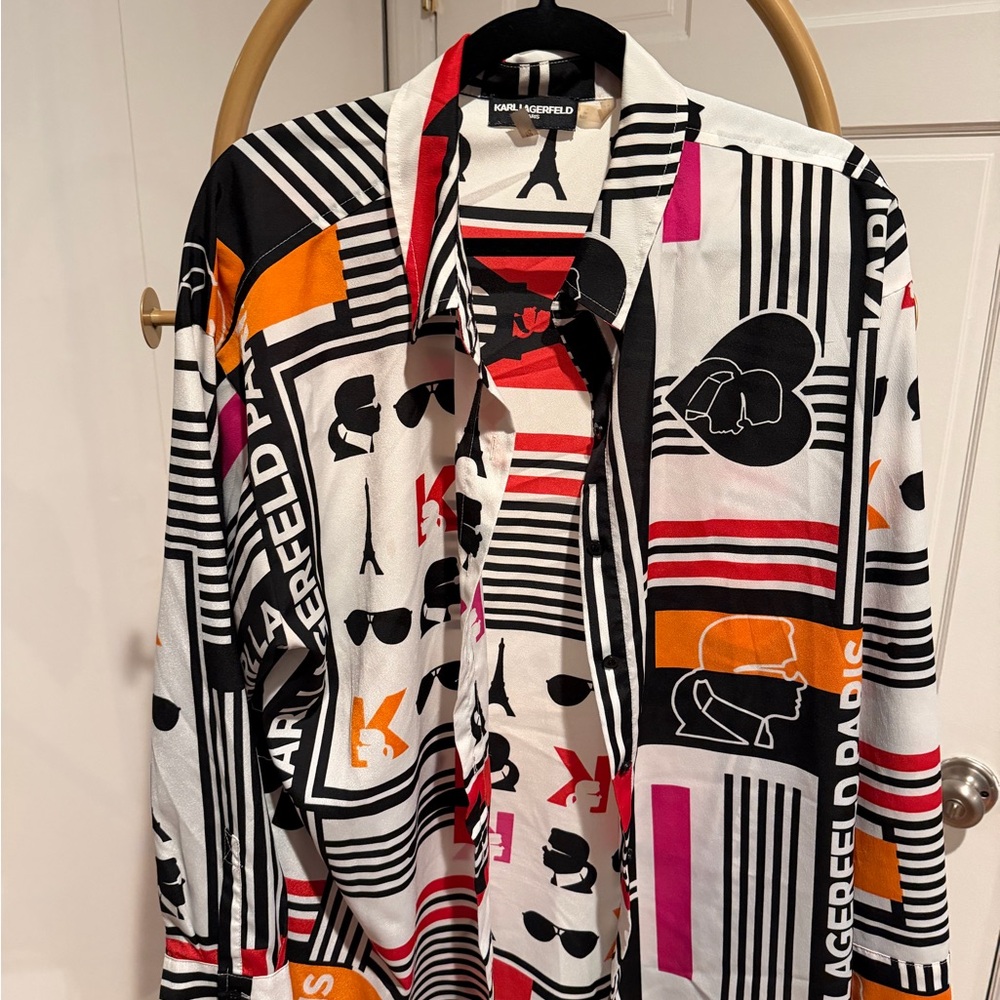 Karl Lagerfeld Monochrome Graphic Top